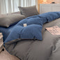 Solid Color Four-piece Set Simple Washed Sanding Duvet Cover