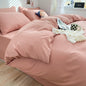 Solid Color Four-piece Set Simple Washed Sanding Duvet Cover