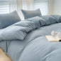 Solid Color Four-piece Set Simple Washed Sanding Duvet Cover