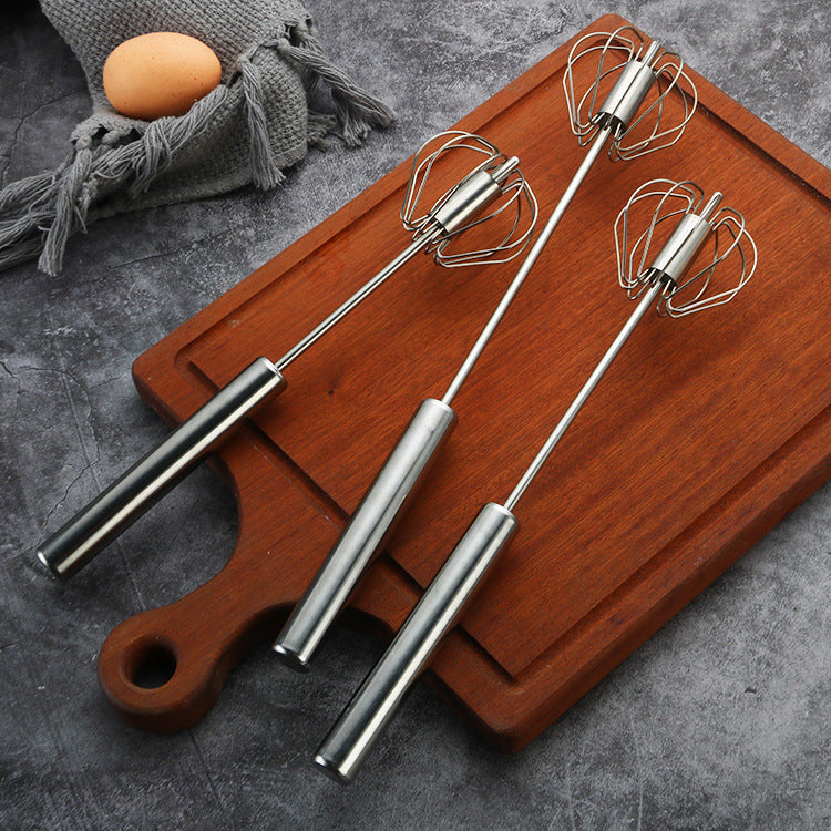 Stainless Steel Semi-automatic Egg Beater Press Type Egg Beater Multi-specification Kitchen Cooking Drink Stirring