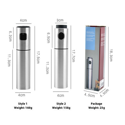 Household Press Fine Spray Oiler Stainless Steel Fuel Injection Bottle Barbecue Spray Type Oil & Vinegar Bottle