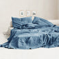 Simple Plain Linen Solid Color Single Double Bed Sheet