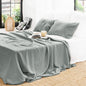 Simple Plain Linen Solid Color Single Double Bed Sheet