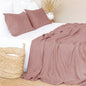 Simple Plain Linen Solid Color Single Double Bed Sheet