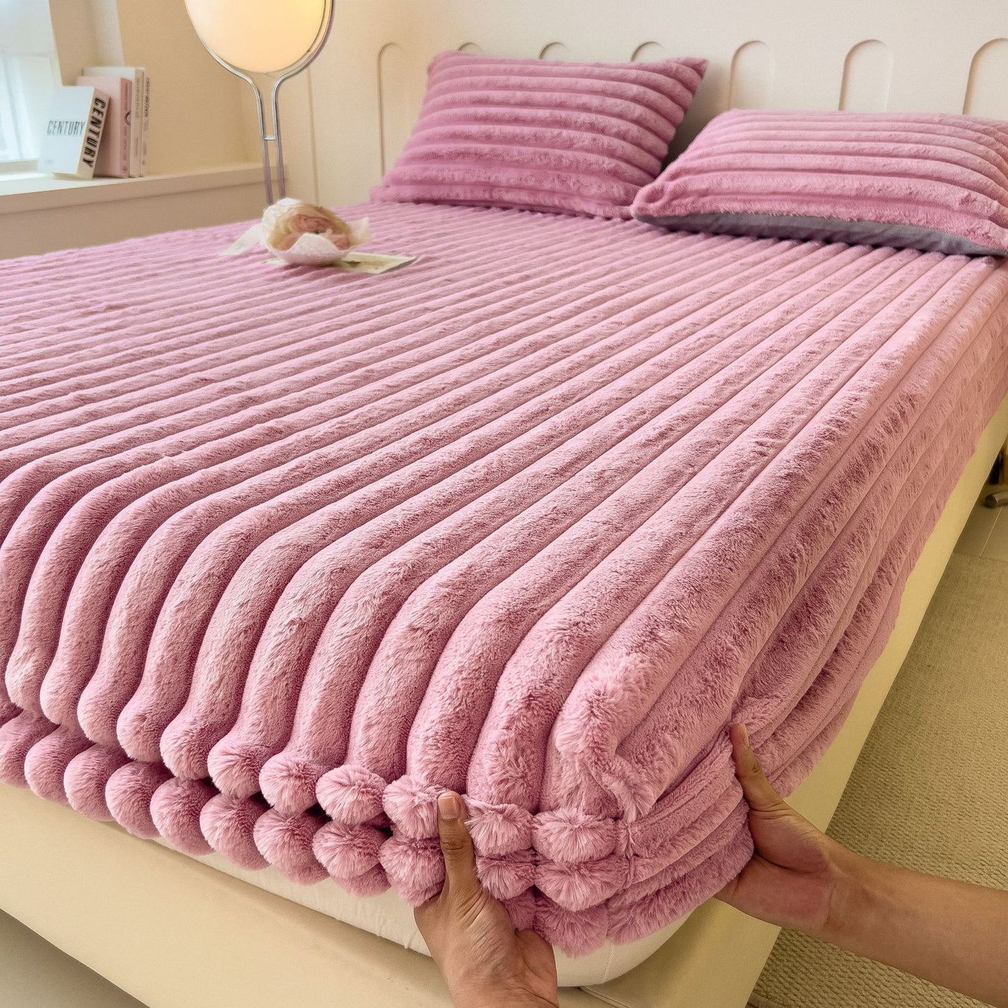 Autumn And Winter Imitation Dehaired Angora Fitted Sheet Thickened Student Dormitory Bed Sheet