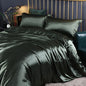 Solid Color Double-sided Silk Four-piece Set Silkworm Silk Satin Bed Sheet Quilt Cover