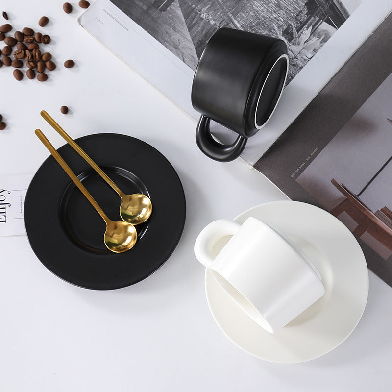 Simple Nordic Style Office Ceramic Coffee Cup Disc Suit